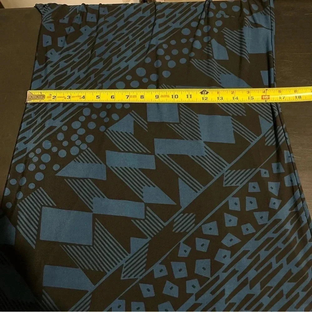 Antthony Shirt Sleeve Shift Dress Geometric Blue Black Design Women’s M - Picture 8 of 10